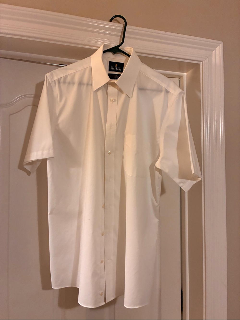 Stafford White Short Sleeve Button-Down Dress Shirt
